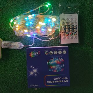 Dây đèn led trang trí RGBIC FAIRY LIGHT dài 10M chống nước có điều khiển qua app điện thoại kèm remote đầy đủ phụ kiện