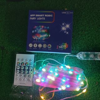 Dây đèn led trang trí RGBIC FAIRY LIGHT dài 10M chống nước có điều khiển qua app điện thoại kèm remote đầy đủ phụ kiện