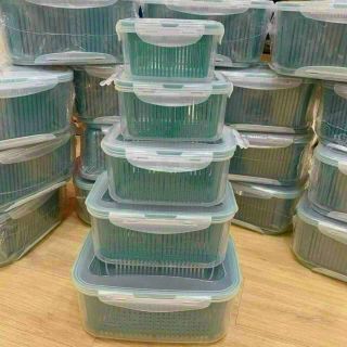 BỘ 5 HỘP NHỰA KÈM RỔ giá sỉ