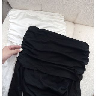 Áo trễ vai nhún dài tay