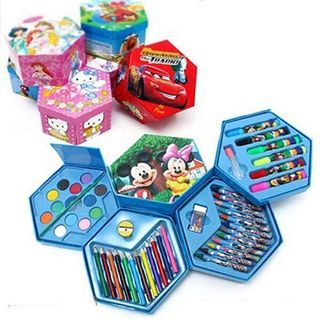 HỘP TÔ MÀU 4 TẦNG XOAY CÓ 46 MÀU