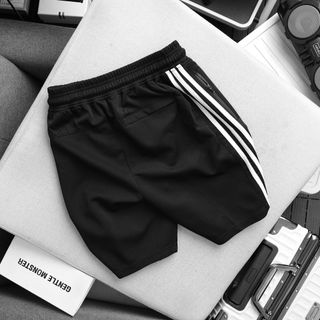 Quần đùi nam, quần short thun nam, Chất thun thể thao poly 2da chính phẩm, logo thêu Full, khoá zip xịn size từ 50kg - 88kg