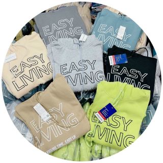 Áo hoodie nỉ ngoại in logo easy living form dưới 90kg