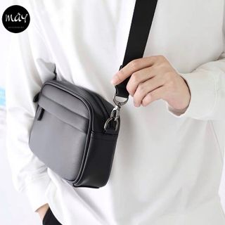 Túi đeo chéo nam nữ da đen thời trang unisex phong cách chất liệu cao cấp