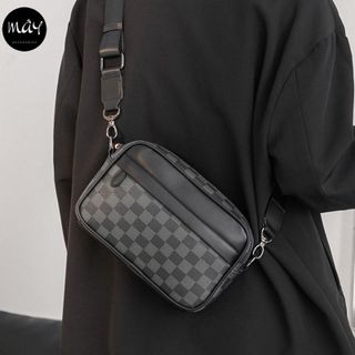 Túi đeo chéo nam nữ da đen thời trang unisex phong cách chất liệu cao cấp