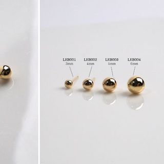 Bông tai vàng 14K - bi vàng 4mm