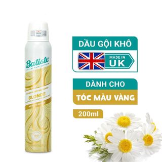 Dầu Gội Khô Dành Cho Tóc Vàng, Tóc Sáng Màu - Batiste Colour Dry Shampoo BLONDE 200ml