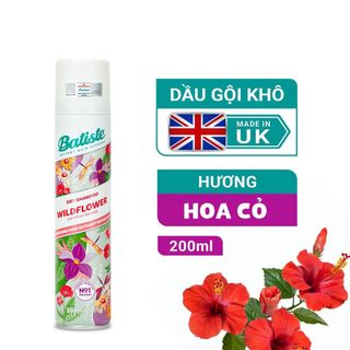 Dầu Gội Khô Batiste Hương Hoa Cỏ Nữ Tính, Tươi Mát - Batiste Dry Shampoo Fresh & Feminine Wildflower 200 ml