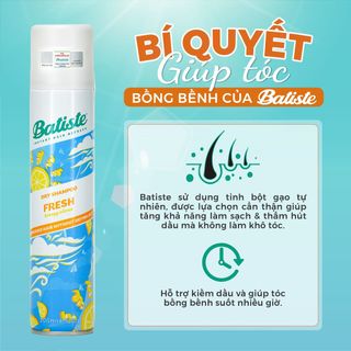 Dầu Gội Khô Batiste Tươi Mát Tức Thì - Batiste Dry Shampoo Light & Breezy Fresh 200ml