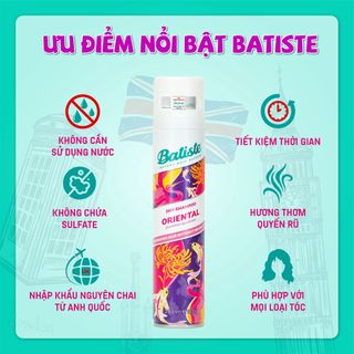 Dầu Gội Khô Batiste Hương Hoa Á Đông Sang Trọng Quý Phái - Batiste Dry Shampoo Pretty & Opulent Oriental 200ml