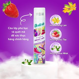 Dầu Gội Khô Batiste Happy 90’S Hương Dâu Tây - Batiste Dry Shampoo Happy 90's Bubbly Berry 200ml