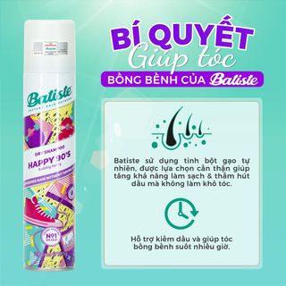Dầu Gội Khô Batiste Happy 90’S Hương Dâu Tây - Batiste Dry Shampoo Happy 90's Bubbly Berry 200ml