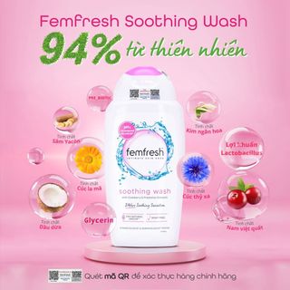 Dung dịch vệ sinh cao cấp FemFresh Soothing Wash màu hồng 250ml