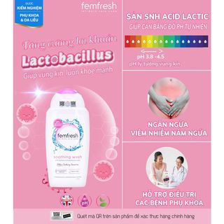 Dung dịch vệ sinh cao cấp FemFresh Soothing Wash màu hồng 250ml