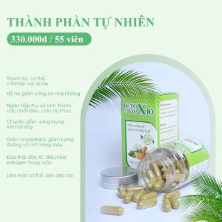 Liệu trình siết eo giảm cân detox x10 55 viên giảm mỡ bụng, giữ cân nặng, đẹp da hiệu quả giảm béo an toàn chính hãng