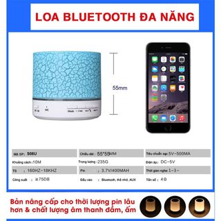 Loa bluetooth mini không dây nghe nhạc, cắm usb thẻ nhớ đa năng có đèn led chính hãng - MINPRO
