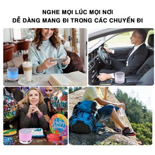 Loa bluetooth mini không dây nghe nhạc, cắm usb thẻ nhớ đa năng có đèn led chính hãng - MINPRO