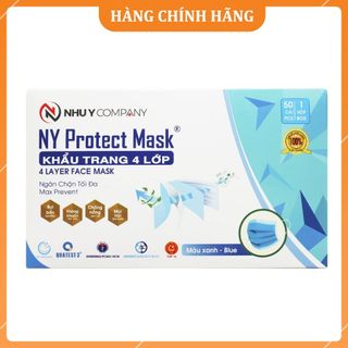 1 Thùng 50 hộp khẩu trang y tế 4 lớp Như Ý chính hãng Nhu Y company NY Protect Mask