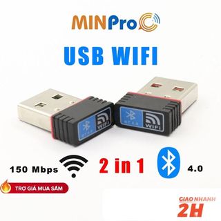 USB WIFI Bluetooth thu wifi cho máy tính bàn, laptop tốc độ cao - MINPRO