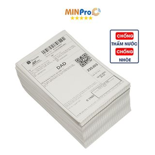 Giấy in nhiệt MINPRO khổ A6 100x150, A7 76x130 tệp 500 tờ in đơn Shopee sẵn lớp bóc dán, chống nước