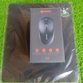 Combo chuột Mixie x2 có dây màu đen + lót chuột