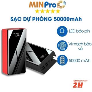 Pin Sạc Dự Phòng 50000mAh Cực Khủng Không Dây, Hỗ Trợ Sạc Nhanh Cho Xiaomi Samsung Oppo - MINPRO giá sỉ