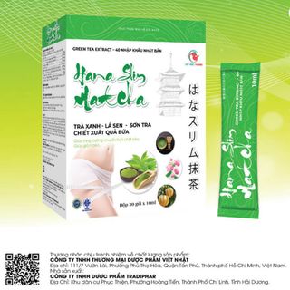 Nước Uống Detox, Hỗ trợ Giảm Cân Hana Slim Matcha Việt Nhật - Hộp 20 gói x 10ml (Thư Pháp)