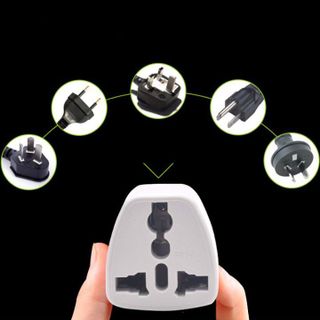 Phích cắm chuyển đổi, ổ chuyển đổi phích cắm từ 3 chân sang 2 chân nguồn 220V màu trắng - Bảo hành 6 tháng