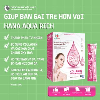 Nước Uống Cấp Ẩm Hana Aqua Rich Việt Nhật, Giúp Căng Bóng, Sáng Mịn Da Hộp 20 gói x 10ml giá sỉ