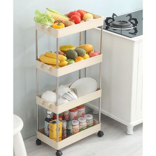 KỆ 4 TẦNG CÓ BÁNH XE HÌNH CHỮ NHẬT
