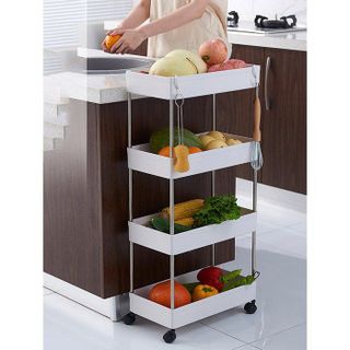 KỆ 4 TẦNG CÓ BÁNH XE HÌNH CHỮ NHẬT