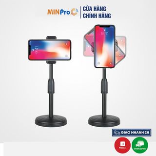 Giá đỡ điện thoại để bàn kẹp chống lưng 360, đế chân tròn, livestream cho iP Samsung Xiaomi Tablet - MINPRO