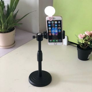 Giá đỡ điện thoại để bàn kẹp chống lưng 360, đế chân tròn, livestream cho iP Samsung Xiaomi Tablet - MINPRO