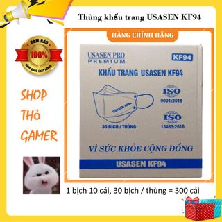 Thùng khẩu trang USASEN KF94 chính hãng (10 cái / bịch, 30 bịch/ thùng)