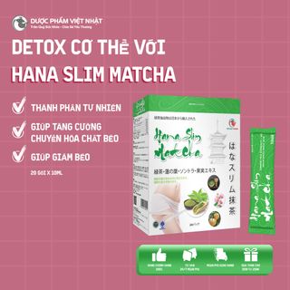 Nước Uống Detox, Hỗ trợ Giảm Cân Hana Slim Matcha Việt Nhật - Hộp 20 gói x 10ml (Thư Pháp) giá sỉ