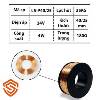 Nam châm điện LS-P40/25 24VDC 35KG , liên hệ O778454186