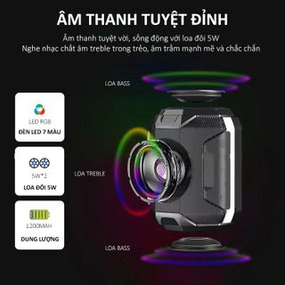 Loa bluetooth mini MINPRO A005 không dây giá rẻ đèn led theo nhạc bluetooth 5.0 chính hãng giá sỉ