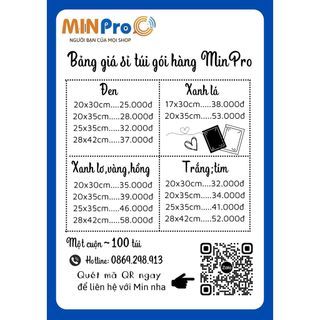 Túi niêm phong gói hàng MINPRO, túi gói hàng chống sốc có sẵn lớp keo dán tự dính size nhỏ