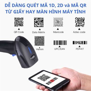 Máy quét mã vạch không dây bluetooth YHD máy bắn mã vạch cầm tay Barcode 1D 2D chính hãng MINPRO