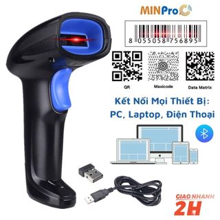 Máy quét mã vạch không dây bluetooth YHD máy bắn mã vạch cầm tay Barcode 1D 2D chính hãng MINPRO