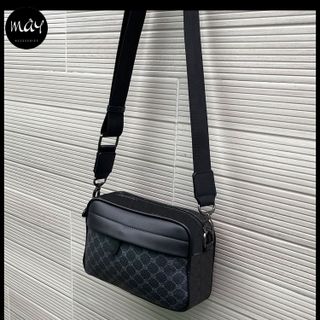 TÚI ĐEO CHÉO DA PU HOẠ TIẾT CỔ ĐIỂN DẠNG HỘP CHỮ NHẬT NGANG
