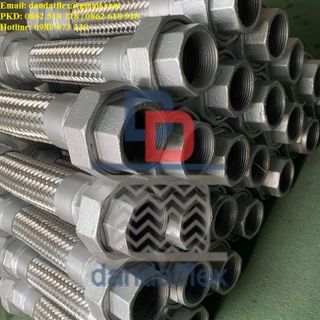 Khớp nối mềm inox 2 đầu rắc co, ống mềm inox rắc co ren