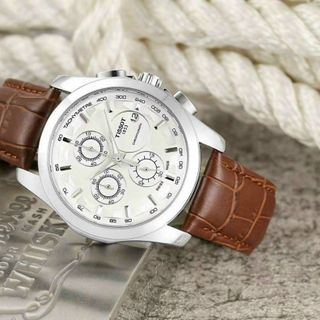 Đồng hồ da nam mới cao cấp 6 kim tissssot