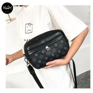 Túi đeo chéo hình hộp chữ nhật họa tiết hoa 5 cánh