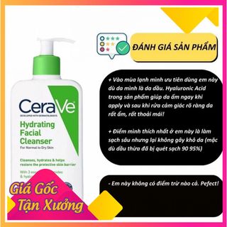 Sữa rửa mặt làm sạch sâu dành cho da thường và da khô Cerave Hydrating Cleanser 236ML