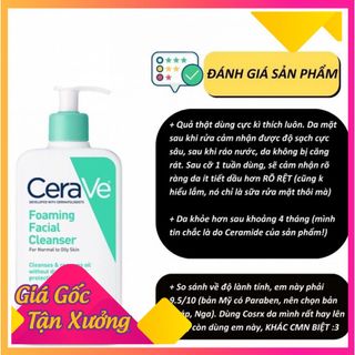 Sữa rửa mặt giúp làm sạch sâu dành cho da dầu Cerave Foaming Facial Cleans 236ML