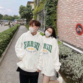 Áo hoodie thun nỉ logo in chữ harsii form dưới 70kg