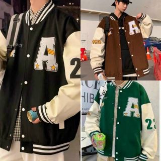 Áo khoác bomber logo thêu chữ A form to bự dưới 80kg