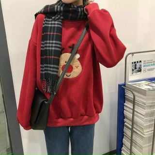 Áo sweater thun nỉ noel form dưới 70kg.