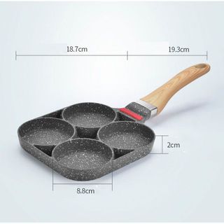 CHẢO CHỐNG DÍNH 4 NGĂN CÁN GỖ